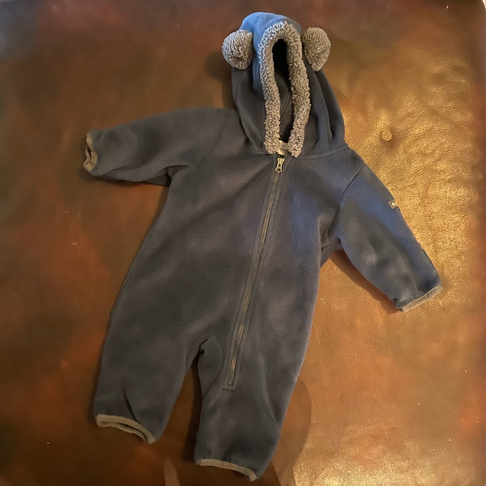 Columbia infant fleece zip up one piece (0-3 months)